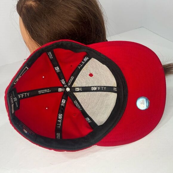 New Era 59fifty Atlanta Braves Red Fitted MLB Unisex Wool Hat Cap Size 7 5/8 - Picture 7 of 10